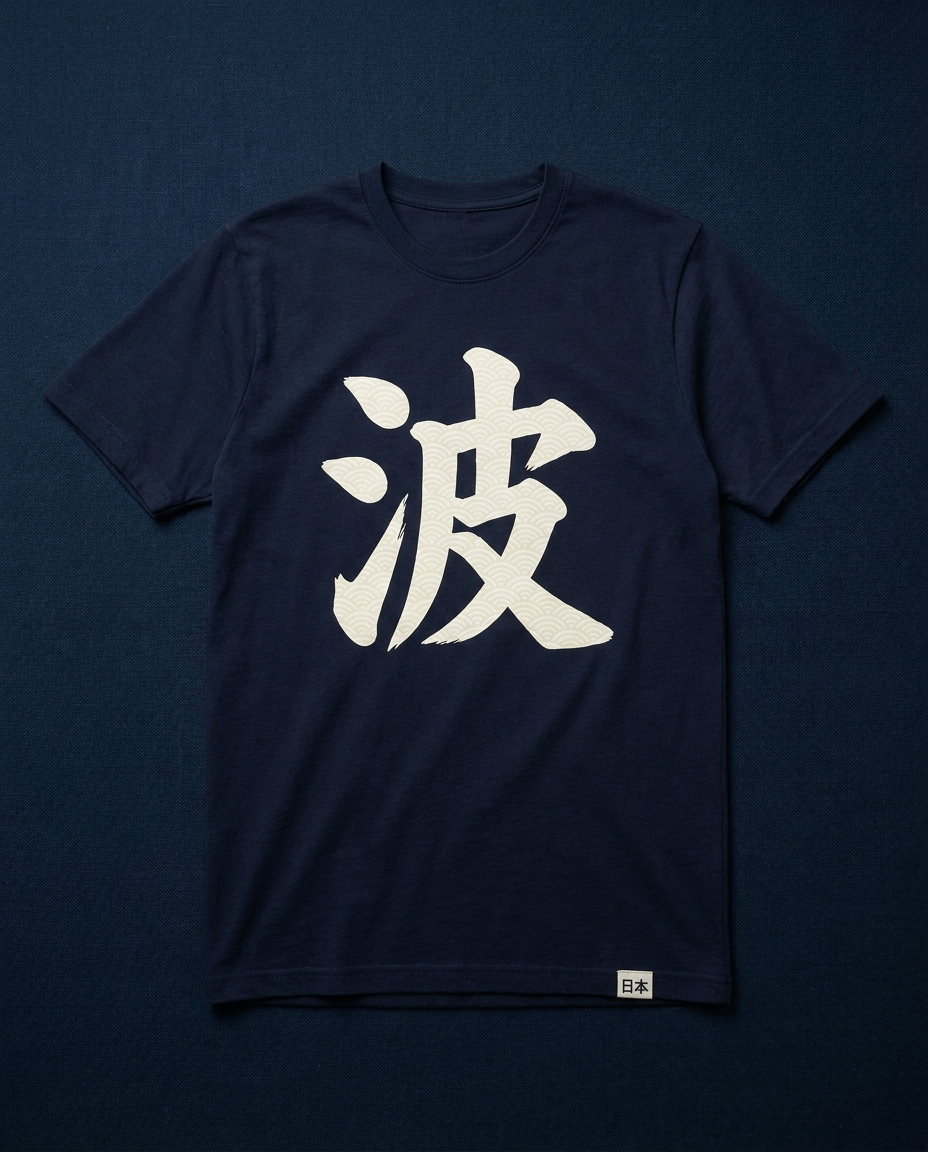 SEIGAIHA tee — kanji 波