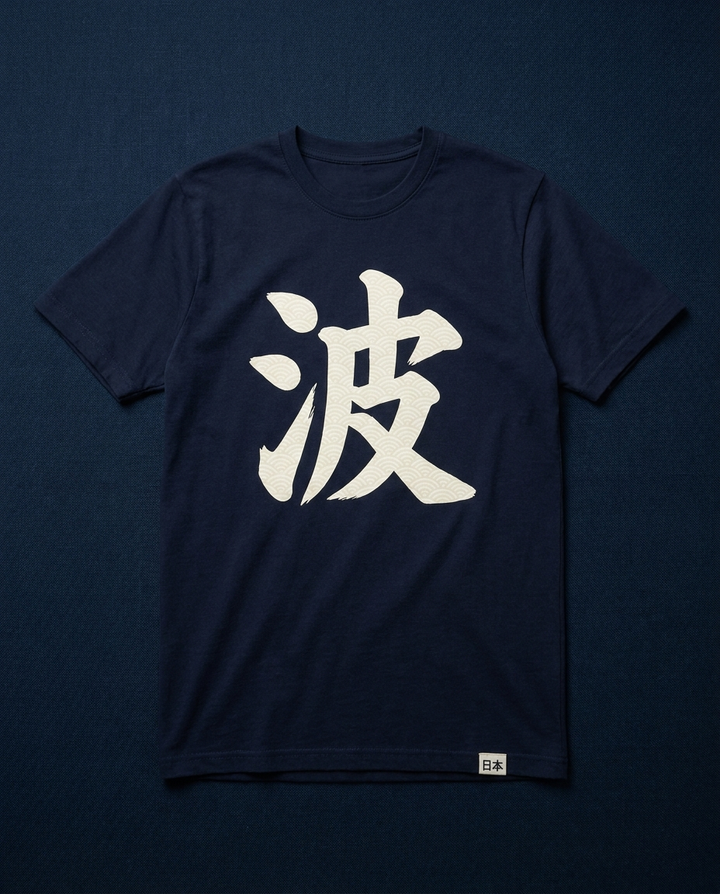 SEIGAIHA tee — kanji 波